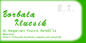 borbala klucsik business card